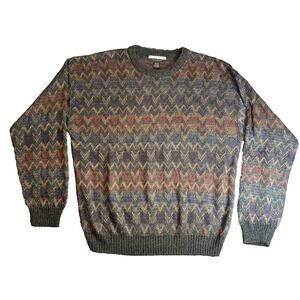 Vintage Geoffrey Beene Classics Acrylic Sweater Mens XXL Geometric Pullover